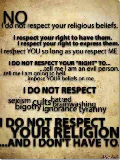 no respect for religion