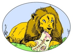 lion eating catholic